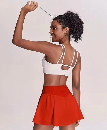 Pickleball Uniform | Women's White Top Red Skirt Set