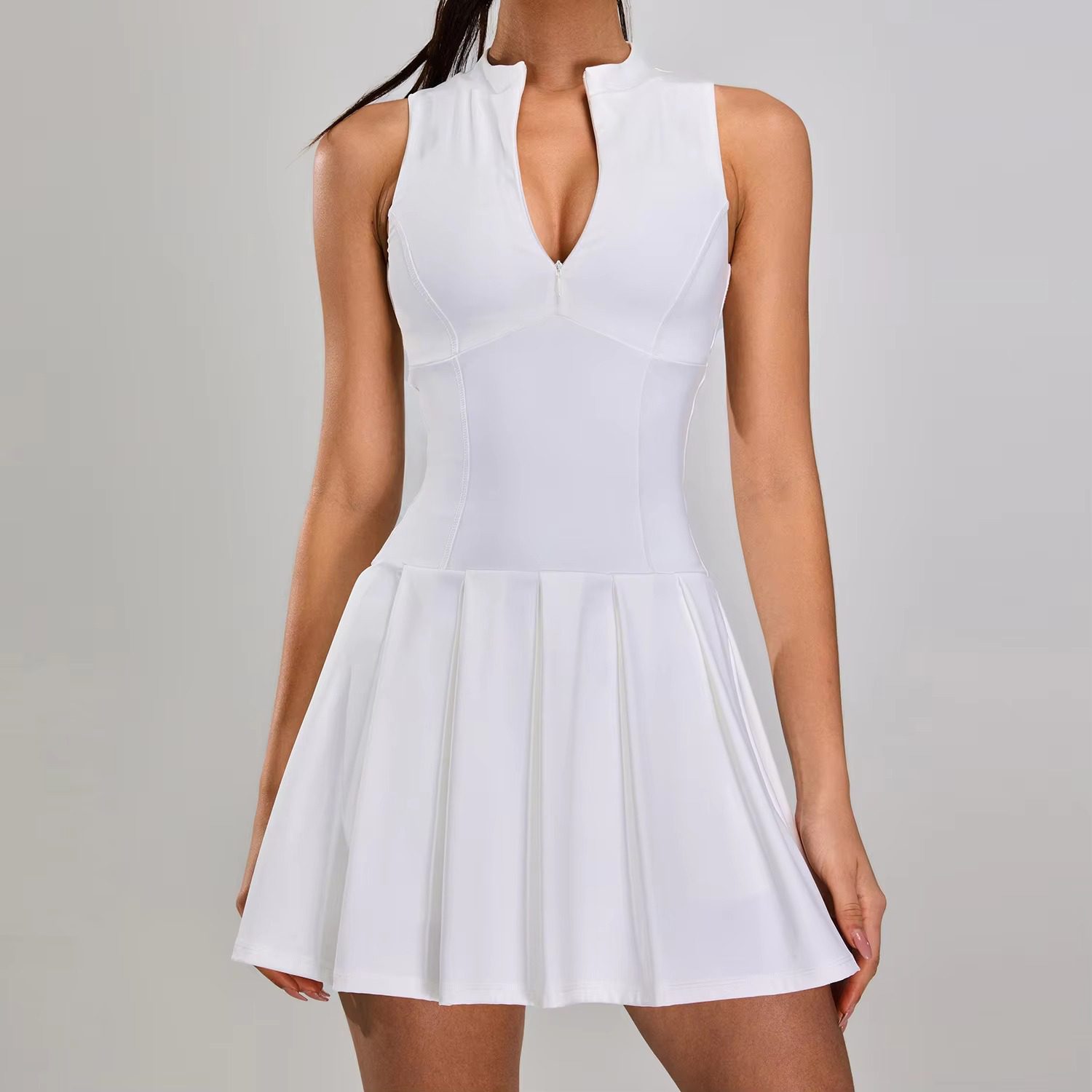 Pickleball Uniform | Women's Zip-Up Sleeveless Dress